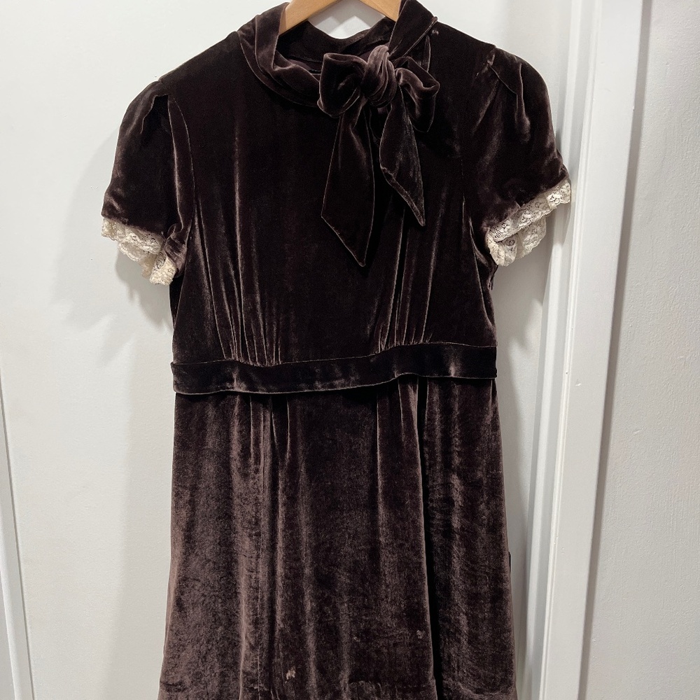 Marc By Marc Jacobs Brown Velvet Mini Dress